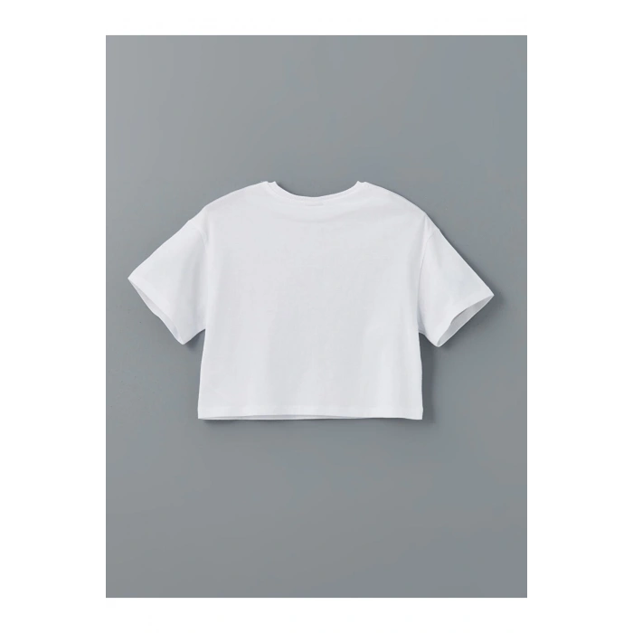 LCW Kids Bisiklet Yaka Kız Çocuk Crop Tişört 2li