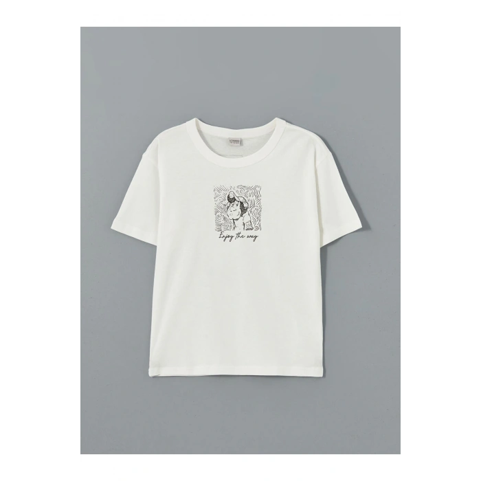 LCW Kids Bisiklet Yaka Nostaljik Maymun Baskılı Erkek Çocuk Tişört