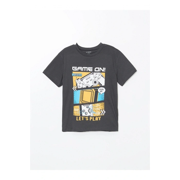 LCW Kids  Bisiklet Yaka Penye Erkek Çocuk Tişört