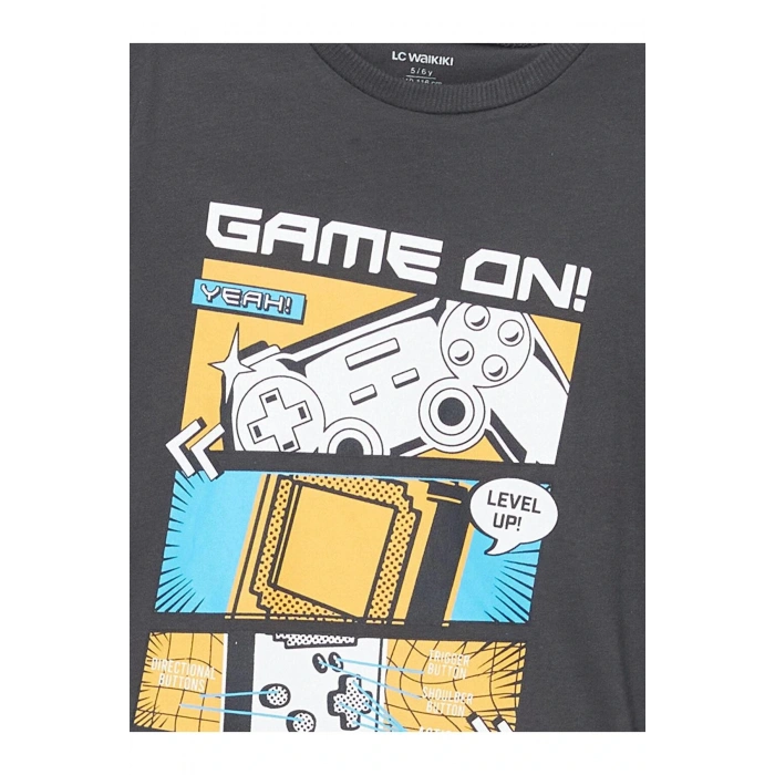 LCW Kids  Bisiklet Yaka Penye Erkek Çocuk Tişört