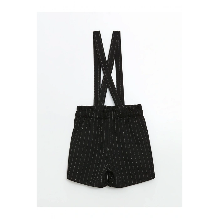 LCW Kids Çizgili Askılı Kız Çocuk Şort ve Külotlu Çorap 2li