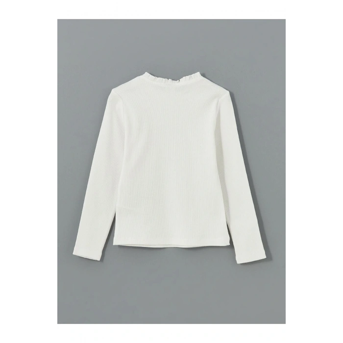 LCW Kids Dik Yaka Taş Baskılı Kız Çocuk Tişört