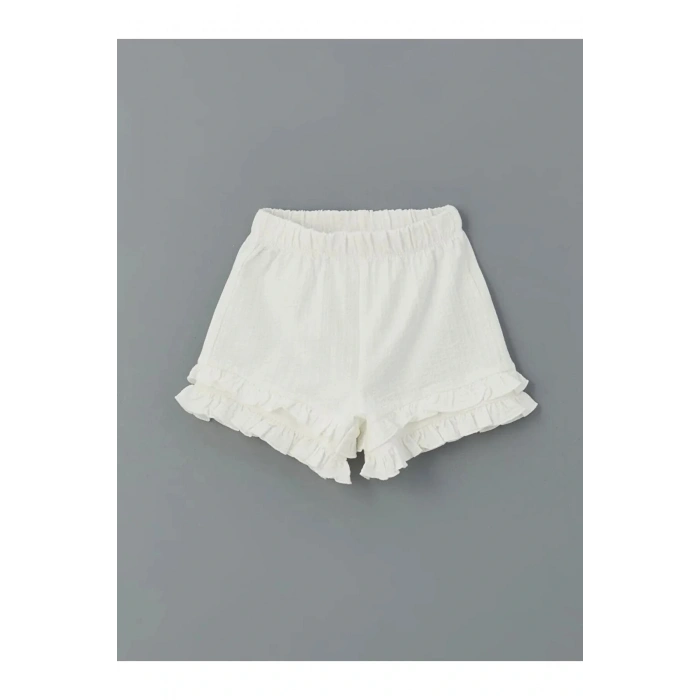 LCW Kids Ekru Basic Beli Lastikli Kız Çocuk Şort 2 Değerlendirme