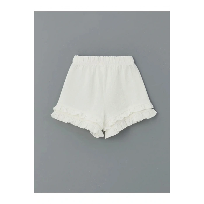 LCW Kids Ekru Basic Beli Lastikli Kız Çocuk Şort 2 Değerlendirme
