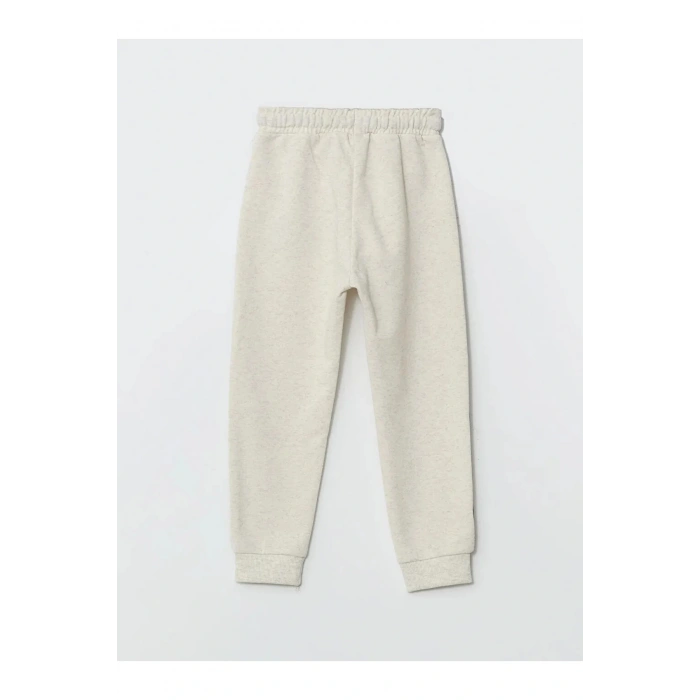 LCW Kids Ekru Beli Lastikli Nakışlı Erkek Çocuk Jogger Eşofman Altı