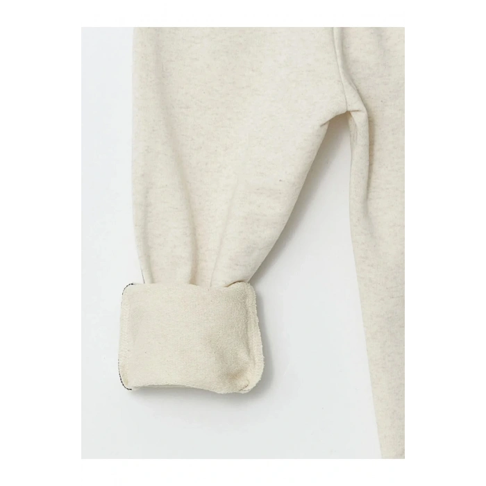 LCW Kids Ekru Beli Lastikli Nakışlı Erkek Çocuk Jogger Eşofman Altı