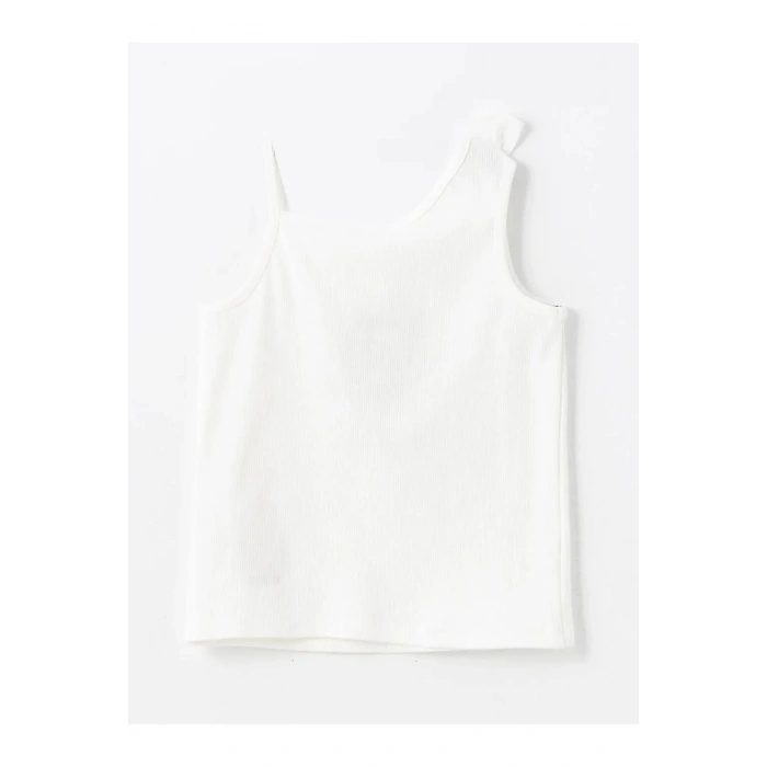 LCW Kids Ekru Bisiklet Yaka Askılı Kız Bebek Bluz ve Şort 2li Takım