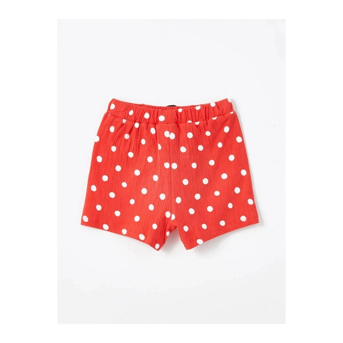 LCW Kids Ekru Bisiklet Yaka Askılı Kız Bebek Bluz ve Şort 2li Takım