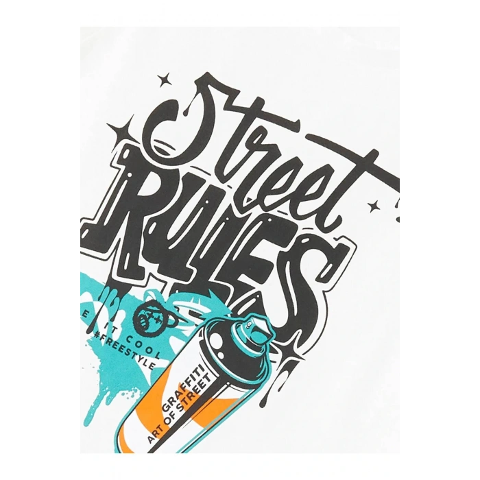 LCW Kids Ekru Bisiklet Yaka Baskılı Erkek Çocuk Atlet