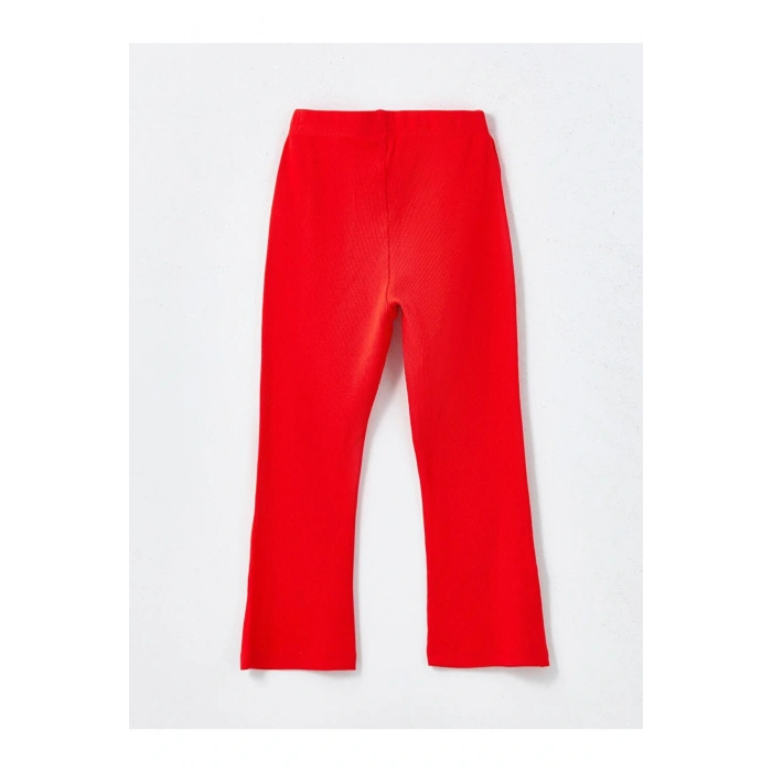 LCW Kids Ekru Bisiklet Yaka Baskılı Kız Çocuk Bluz ve Tayt Pantolon 2li