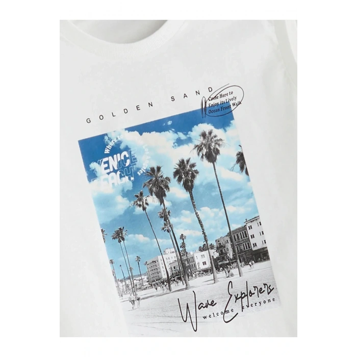 LCW Kids Ekru Bisiklet Yaka Erkek Çocuk Atlet