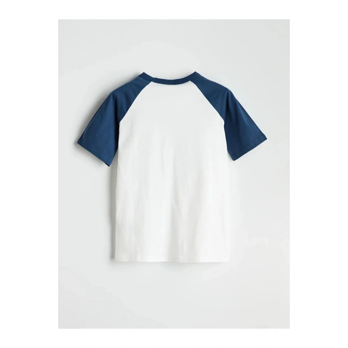 LCW Kids Ekru Bisiklet Yaka Erkek Çocuk Tişört