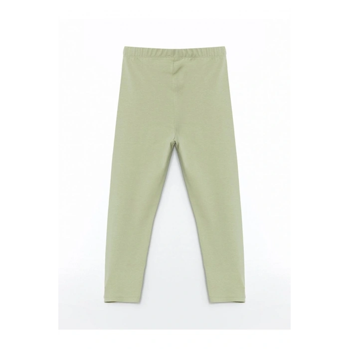 LCW Kids Ekru Bisiklet Yaka Kelebekli Kız Çocuk Tişört ve Tayt 2li