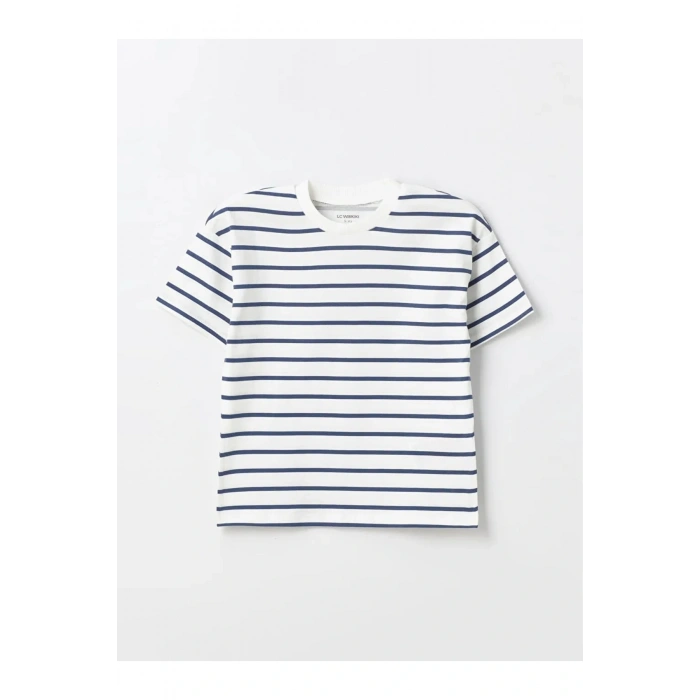 LCW Kids Ekru Bisiklet Yaka Kısa Kollu Erkek Bebek Tişört ve Eşofman Alt Takım