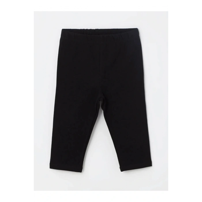 LCW Kids Ekru Bisiklet Yaka Kısa Kollu Kız Bebek Tişört ve Tayt 2li Takım