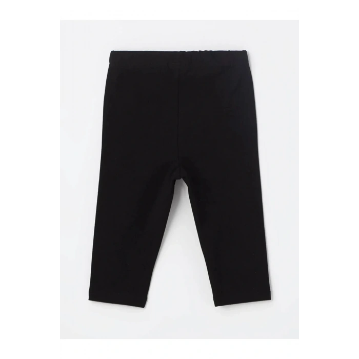 LCW Kids Ekru Bisiklet Yaka Kısa Kollu Kız Bebek Tişört ve Tayt 2li Takım