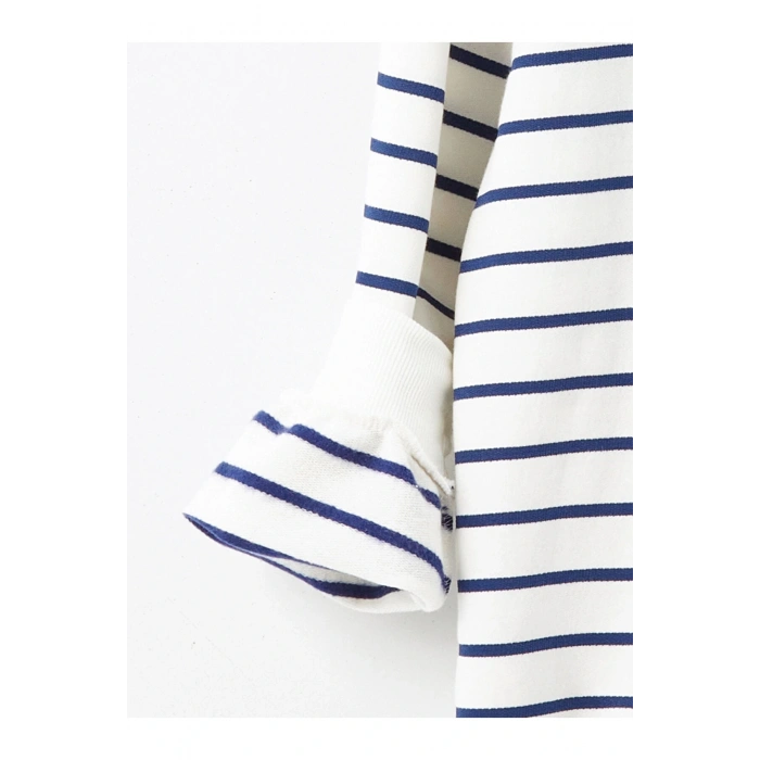 LCW Kids Ekru Bisiklet Yaka Kız Çocuk Kalın Sweatshirt