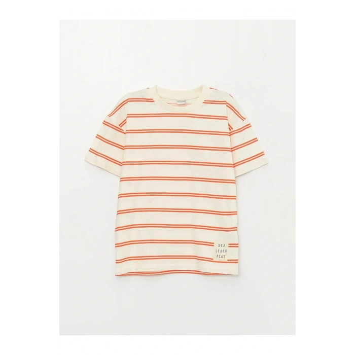 LCW Kids Ekru Rahat Kalıp Erkek Çocuk Tişört ve Şort