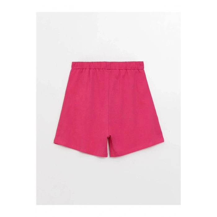 LCW Kids Fuşya Beli Lastikli Basic Kız Çocuk Şort