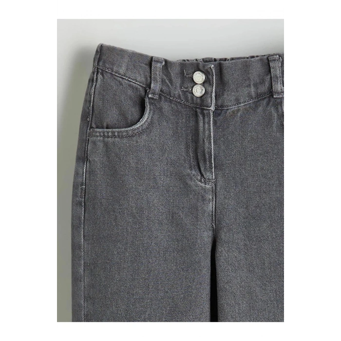 LCW Kids Gri Beli Ayarlanabilir Lastikli Kız Çocuk Jean Pantolon