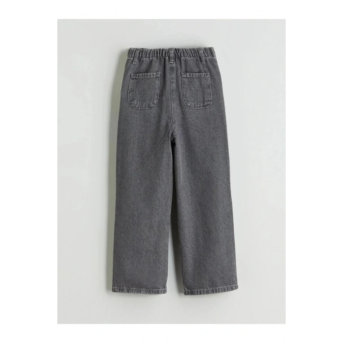 LCW Kids Gri Beli Ayarlanabilir Lastikli Kız Çocuk Jean Pantolon