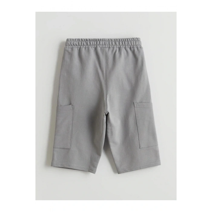 LCW Kids Gri Beli Lastikli Basic Erkek Çocuk Kargo Şort