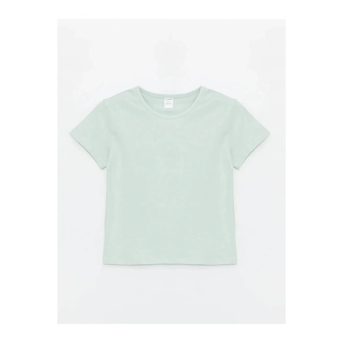 LCW Kids Gri Bisiklet Yaka Basic Kız Bebek Tişört 3lü