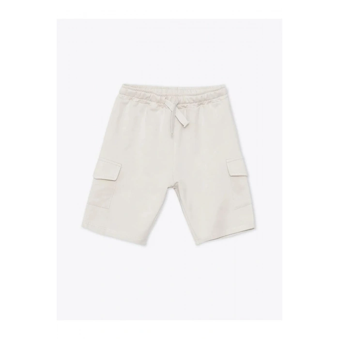 LCW Kids Gri Bisiklet Yaka Baskılı Erkek Bebek Tişört ve Şort 2li Takım