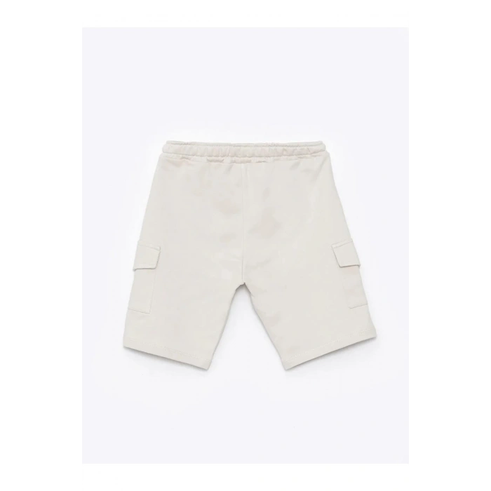 LCW Kids Gri Bisiklet Yaka Baskılı Erkek Bebek Tişört ve Şort 2li Takım