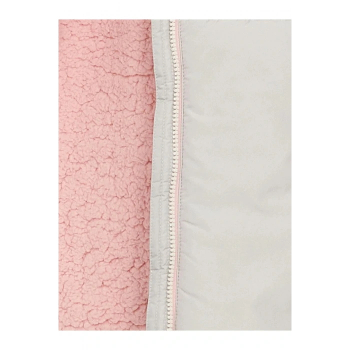 LCW Kids Gri Kapüşonlu Kız Çocuk Kaban