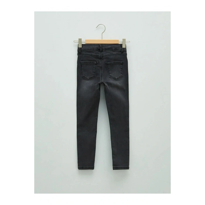 LCW Kids Gri Skinny Fit Kız Çocuk Jean Pantolon