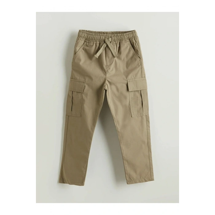 LCW Kids Haki Beli Lastikli Erkek Çocuk Kargo Pantolon