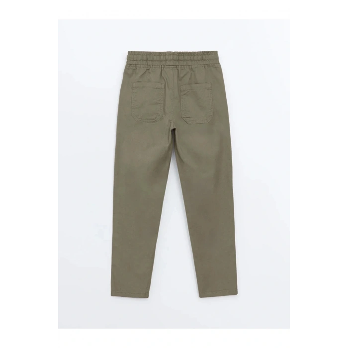 LCW Kids Haki Beli Lastikli Keten Karışımlı Erkek Çocuk Pantolon
