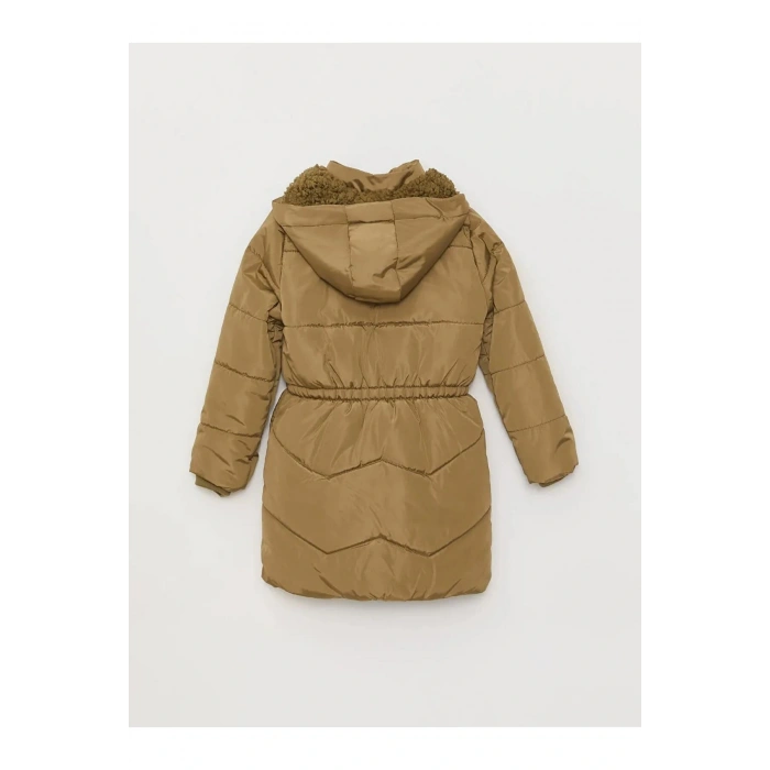 LCW Kids Haki Kapüşonlu Basic Kız Çocuk Parka