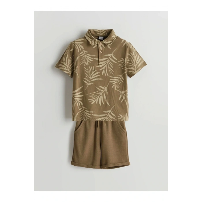 LCW Kids Haki Polo Yaka Erkek Çocuk Tişört ve Şort