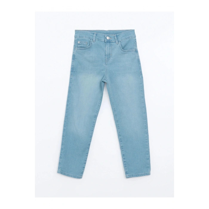 LCW Kids İNDİGO Beli Ayarlanabilir Lastikli Erkek Çocuk Jean Pantolon
