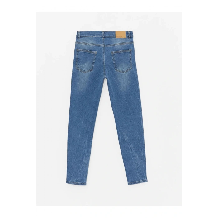 LCW Kids İndigo Beli Ayarlanabilir Lastikli Erkek Çocuk Jean Pantolon