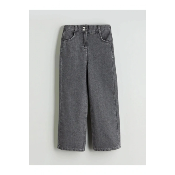 LCW Kids Indigo Beli Ayarlanabilir Lastikli Kız Çocuk Jean Pantolon