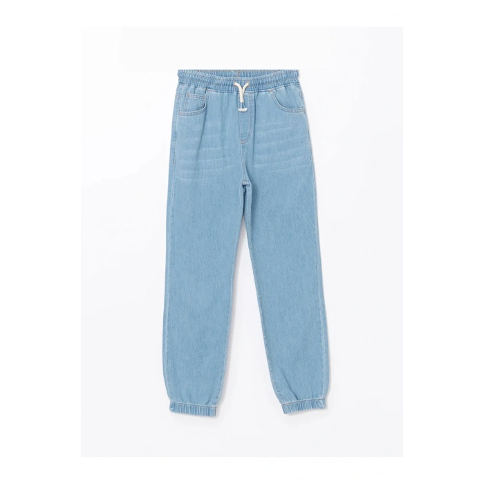 LCW Kids İndigo Beli Lastikli Erkek Çocuk Jogger Jean Pantolon