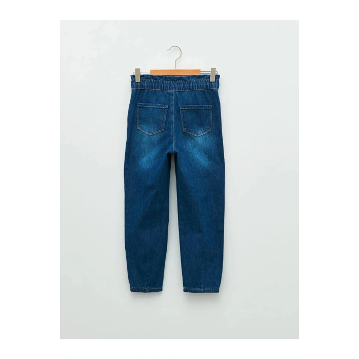 LCW Kids İndigo Beli Lastikli Kız Çocuk Jean Pantolon
