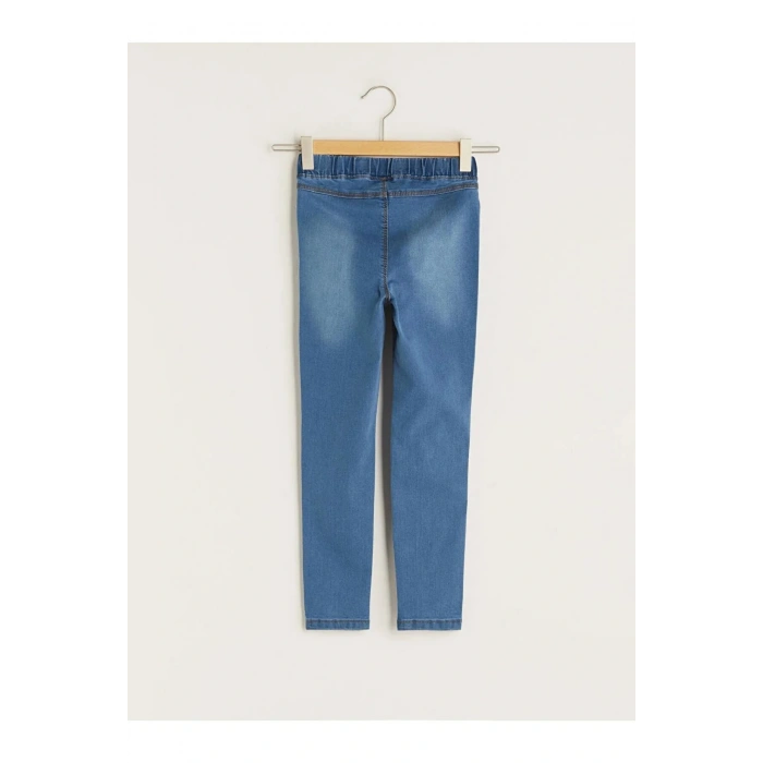 LCW Kids İndigo Beli Lastikli Super Skinny Fit Kız Çocuk Jean Pantolon