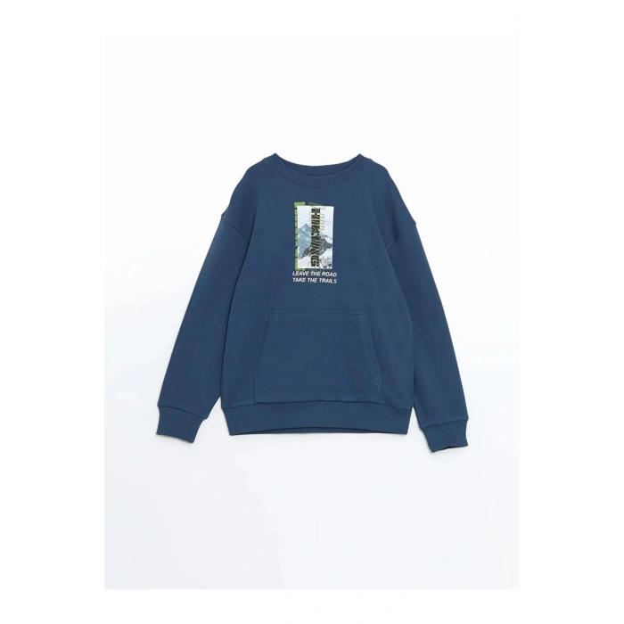 LCW Kids İndigo Bisiklet Yaka Erkek Çocuk Tişört