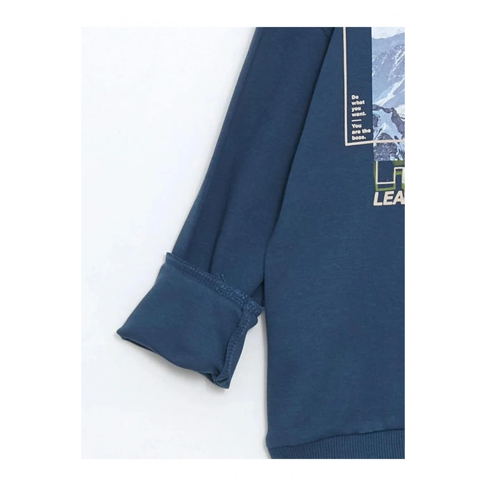 LCW Kids İndigo Bisiklet Yaka Erkek Çocuk Tişört