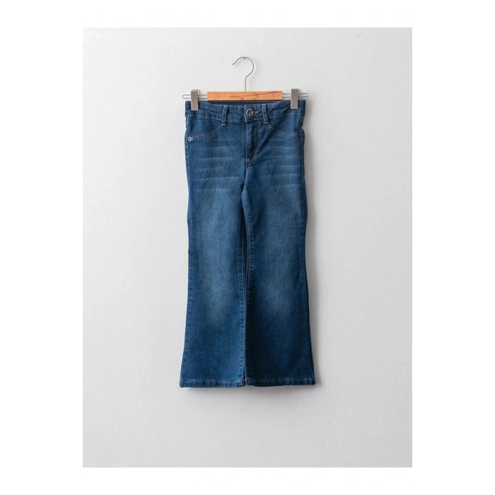 LCW Kids İndigo İspanyol Paça Kız Çocuk Jean Pantolon