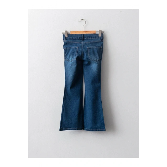 LCW Kids İndigo İspanyol Paça Kız Çocuk Jean Pantolon
