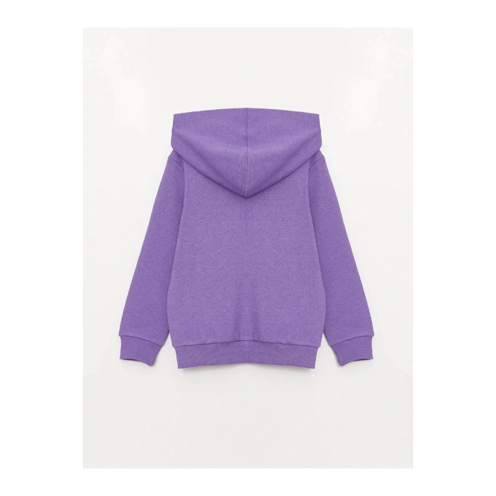 LCW Kids Kapüşonlu Basic Uzun Kollu Kız Çocuk Fermuarlı Sweatshirt
