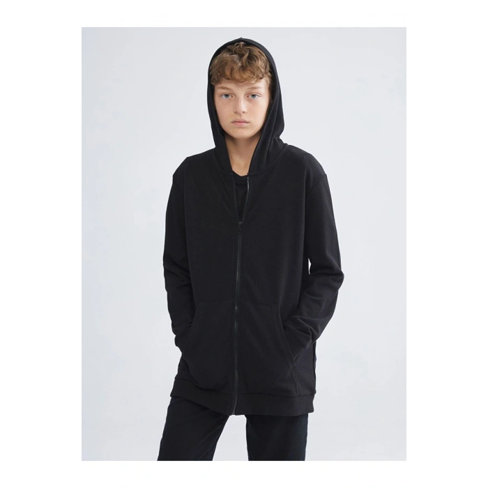 LCW Kids Kapüşonlu Erkek Çocuk Fermuarlı Sweatshirt