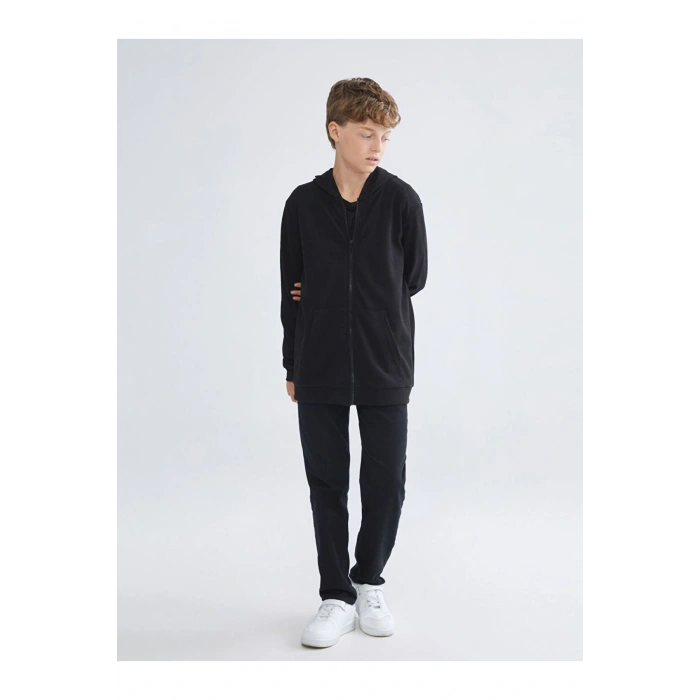 LCW Kids Kapüşonlu Erkek Çocuk Fermuarlı Sweatshirt