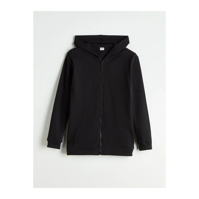 LCW Kids Kapüşonlu Erkek Çocuk Fermuarlı Sweatshirt