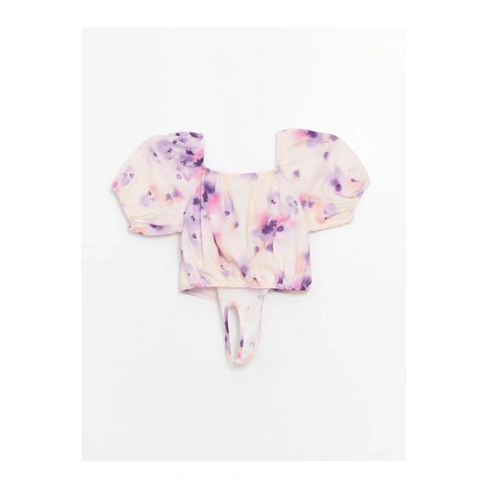 LCW Kids Kare Yaka Kız Çocuk Crop Bluz